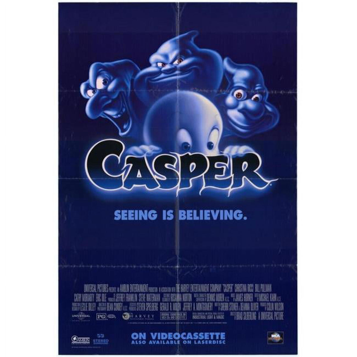 Casper movie poster print 27x40 featuring the friendly ghost.