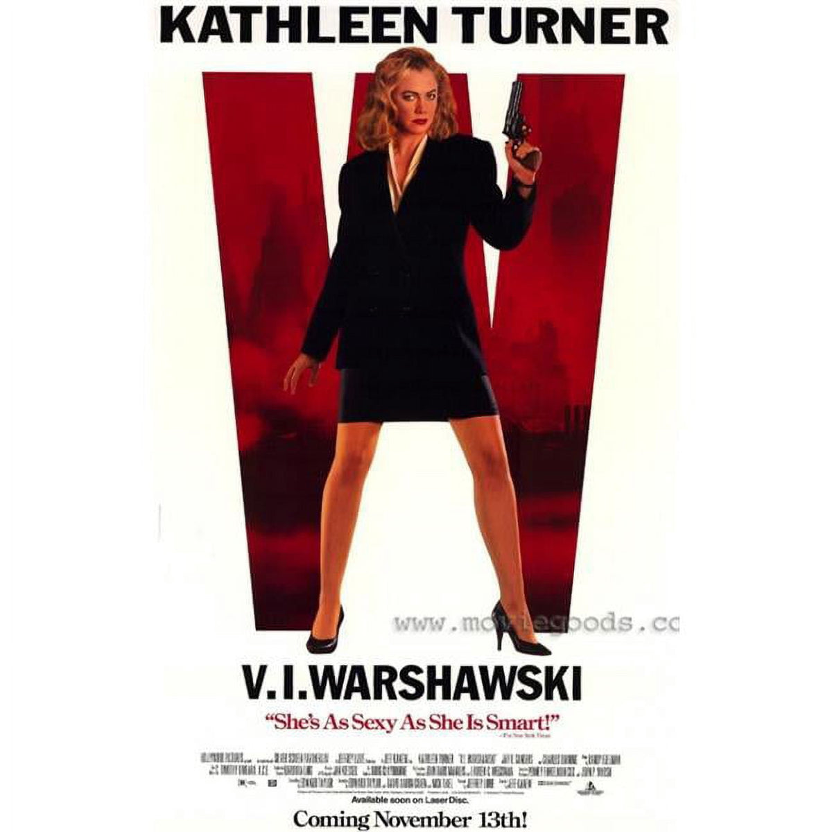 V.I. Warshawski movie poster print showcasing the iconic character.