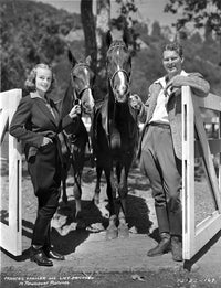 Frances Farmer holding a horse portrait print