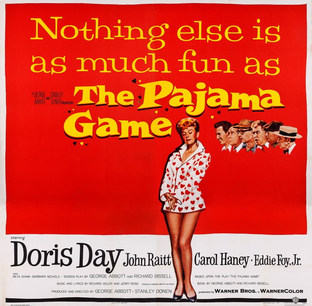 The Pajama Game 1957 movie masterprint poster featuring Doris Day.
