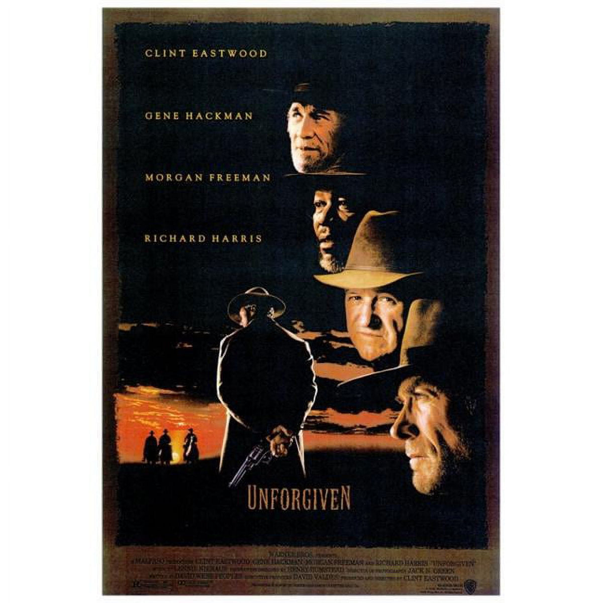 Unforgiven Movie Poster Print in 27x40 size featuring classic Western imagery