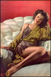 Barbara Hale photo print with red background in multiple sizes.