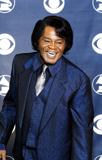 James Brown in the press room at the 47th Annual Grammy Awards, February 13, 2005, photo by Emilio Flores.