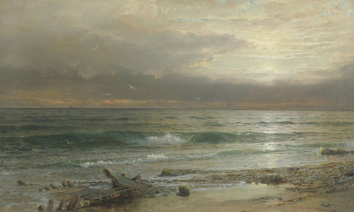 Point Judith Poster Print (1885) by William Trost Richards, beautiful coastal landscape art