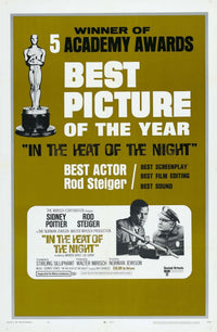 In The Heat Of The Night movie masterprint poster featuring Sidney Poitier and Rod Steiger.