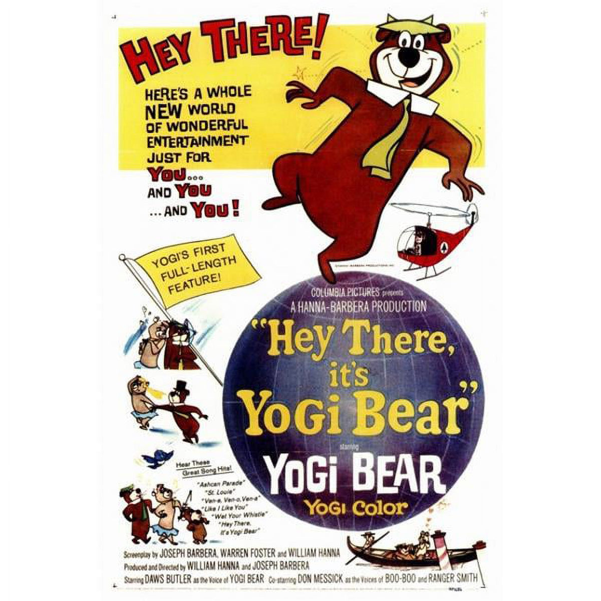 Hey There It's Yogi Bear Movie Poster Print in vibrant colors