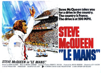 Le Mans movie poster featuring Steve McQueen, 1971 film.
