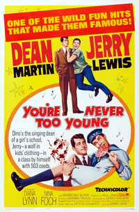 You're Never Too Young movie poster print featuring Dean Martin and Jerry Lewis.