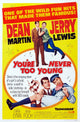 You're Never Too Young movie poster print featuring Dean Martin and Jerry Lewis.