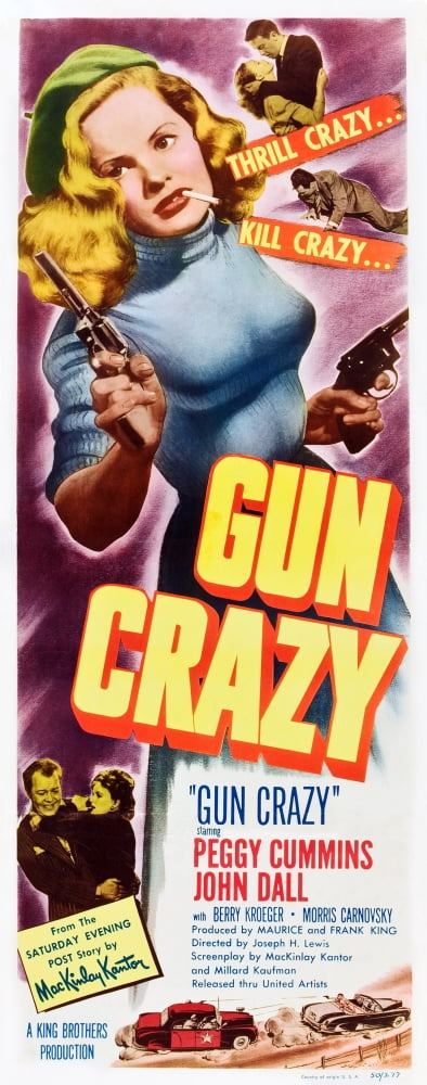 Gun Crazy movie poster print featuring Peggy Cummins from 1950.