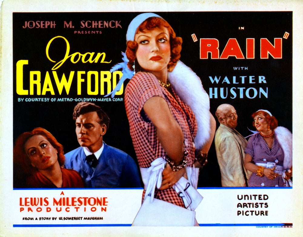Rain From Left Movie Masterprint Poster Print featuring Walter Huston and Joan Crawford, 1932