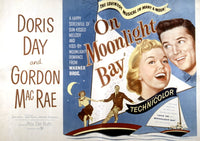 On Moonlight Bay movie poster featuring Doris Day and Gordon Macrae, classic film art
