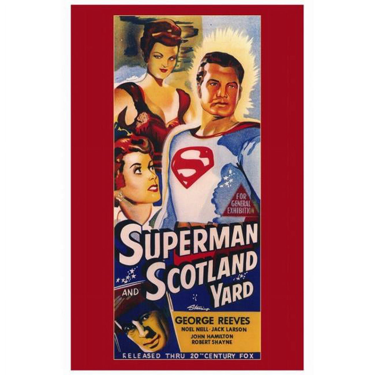Superman in Scotland Yard Movie Poster Print featuring vibrant colors and action-packed design.