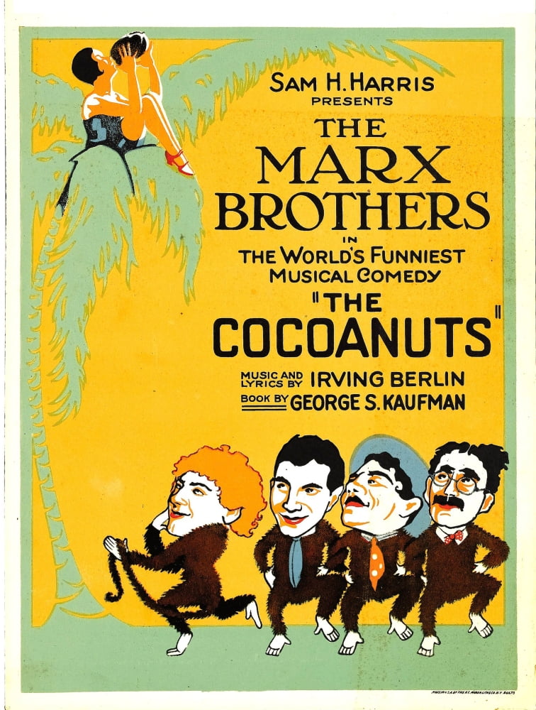 The Cocoanuts movie poster print featuring the Marx Brothers from 1929.