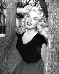 Vintage photo print of Jayne Mansfield from 1956, available in various sizes.