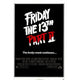 Friday the 13th Part 2 Movie Poster Print showcasing classic horror art.
