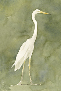 Emerald Heron I Poster Print by Emma Caroline, vibrant nature artwork