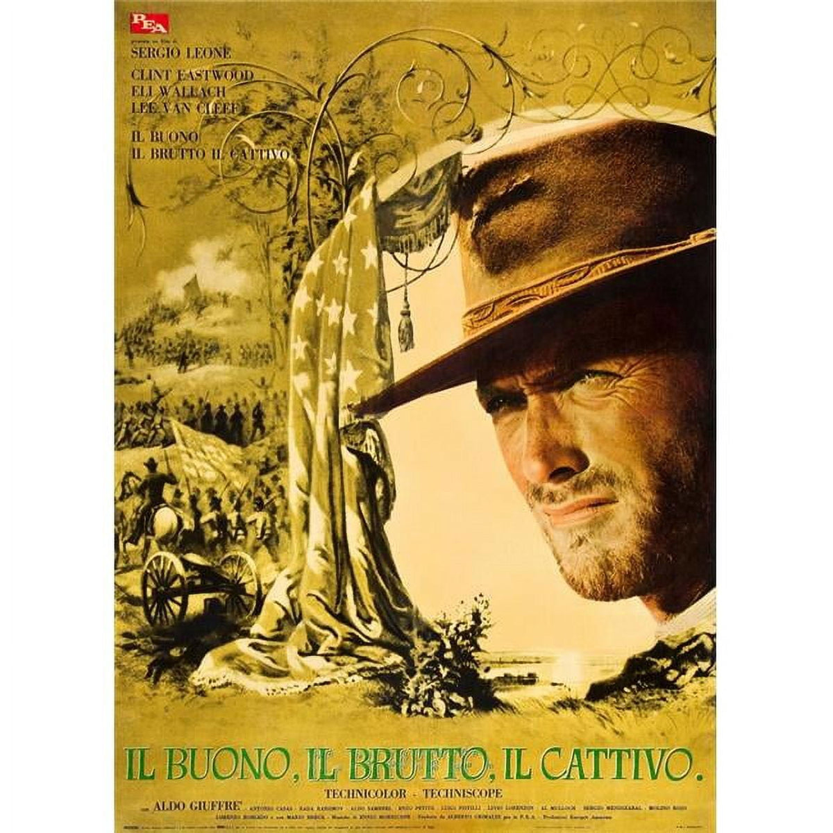 The Good, The Bad and The Ugly movie masterprint poster featuring Clint Eastwood.