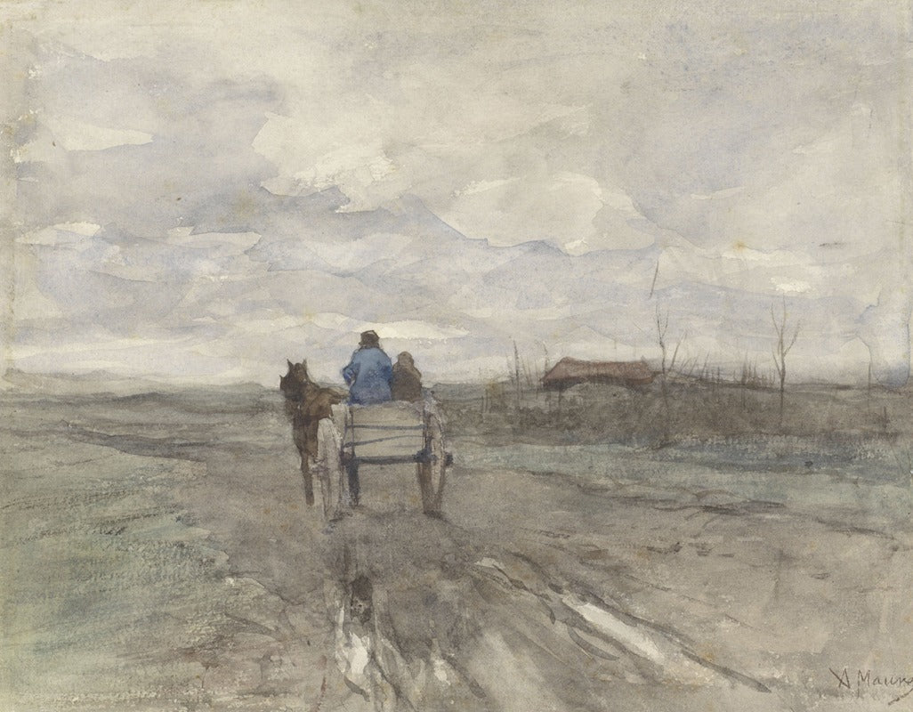 Boerenkar op een landweg Art Print by Anton Mauve