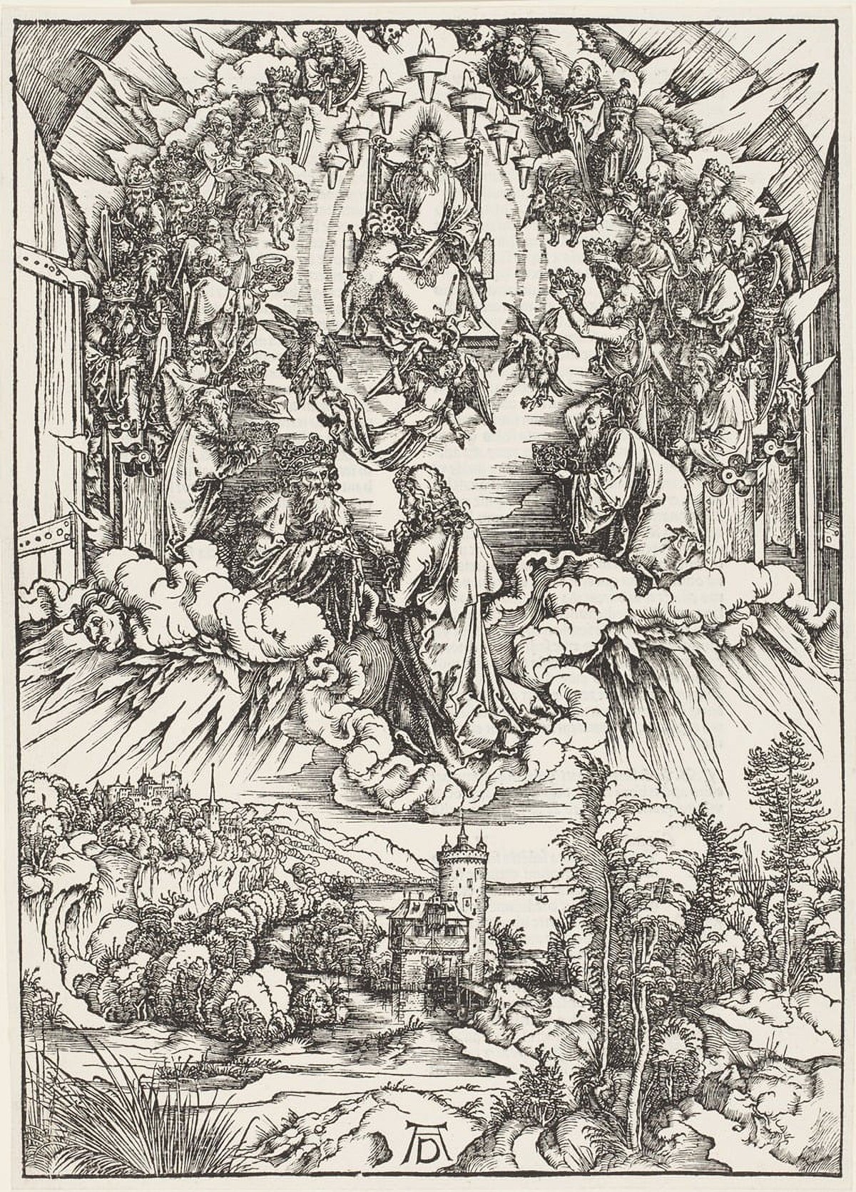 St. John before God and the Elders poster print by Albrecht Dürer.