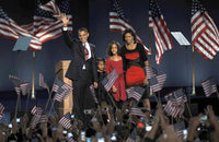 Barack Obama family print featuring Malia and Michelle Obama