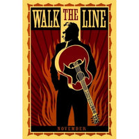 Walk the Line Movie Poster Print featuring Johnny Cash and June Carter, 27 x 40 inches.