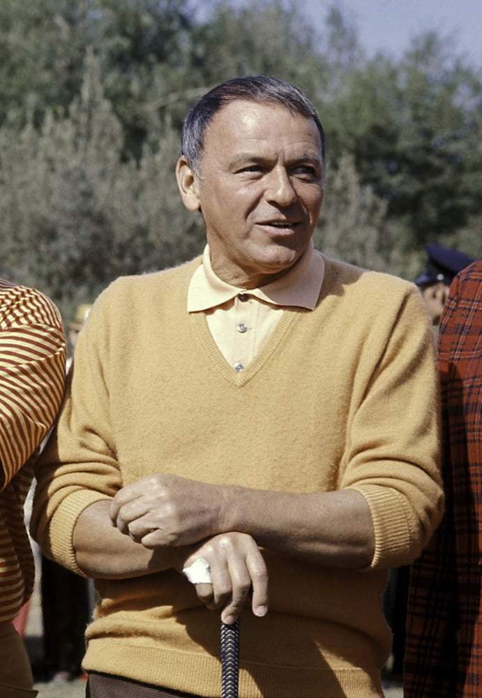 Frank Sinatra classic photo print in yellow sweater