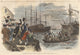 Boston Tea Party poster print depicting the destruction of tea in Boston Harbor (1856).