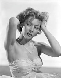 Gloria Grahame black and white photo print in elegant gown.