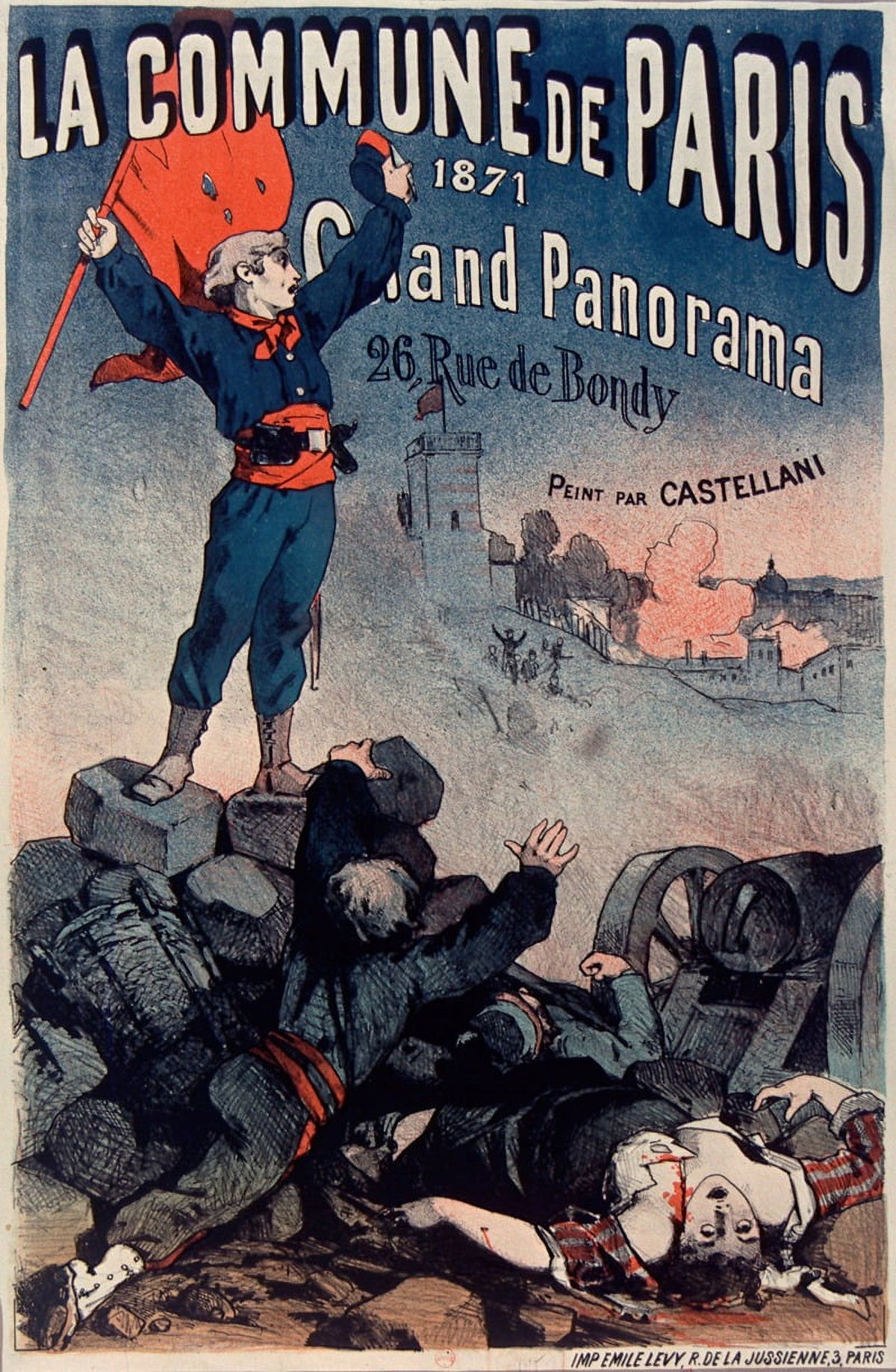 La Commune de Paris 1883 poster print by Charles Castellani