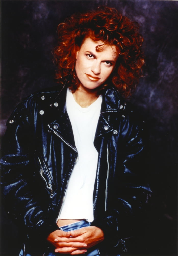 Sandra Bernhard portrait in black leather jacket photo print.