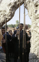 Photo print of President Ronald Reagan at the Berlin Wall near Brandenburg Gate