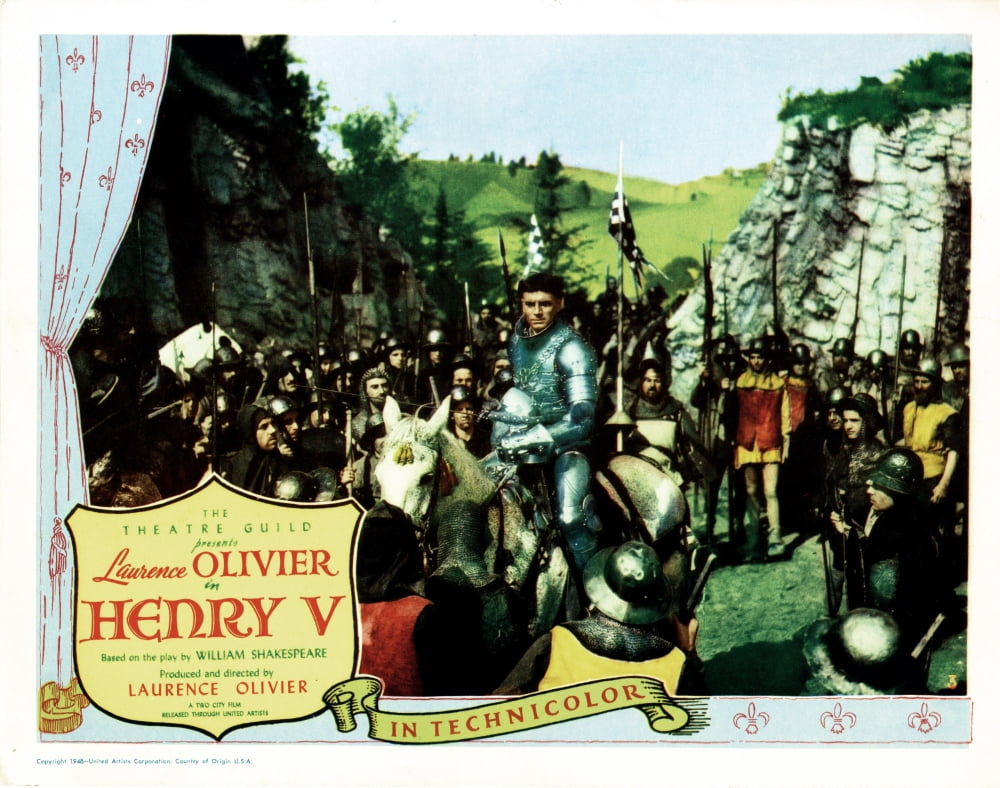 Henry V Movie Poster Masterprint featuring Laurence Olivier, 1944.
