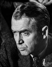Classic side view portrait photo print of James Stewart, Hollywood icon.