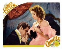 Camille movie lobby card featuring Robert Taylor and Greta Garbo from 1936