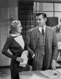 Jean Harlow in black office uniform vintage film photo print