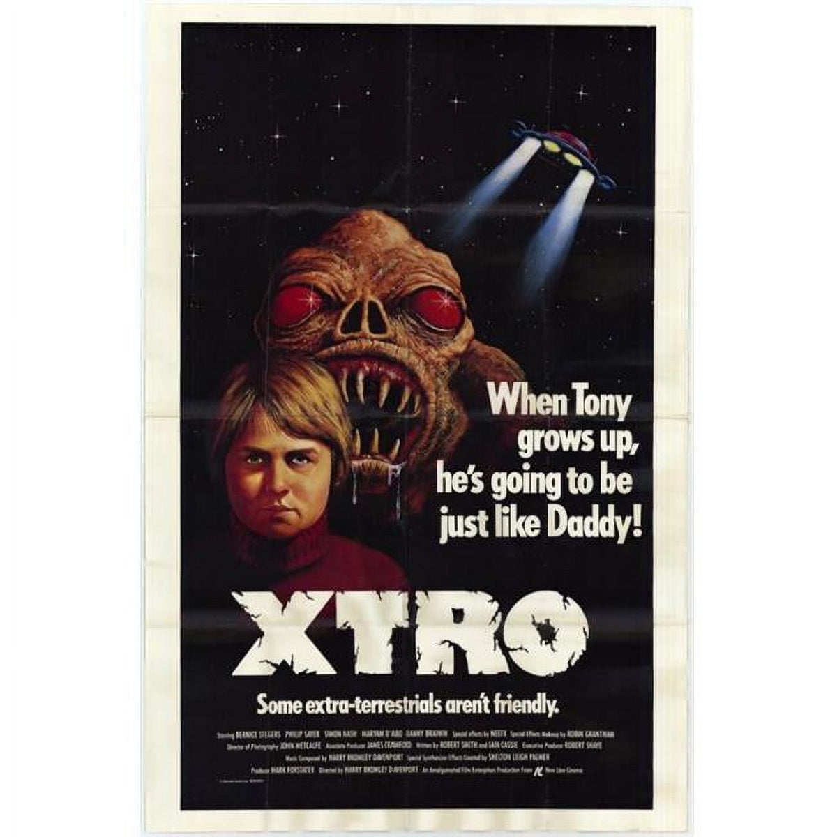 Xtro Movie Poster Print featuring sci-fi horror theme, 27x40 inches.