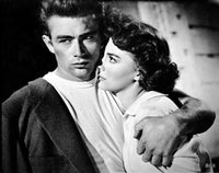 James Dean hugging a woman in a black suit photo print.