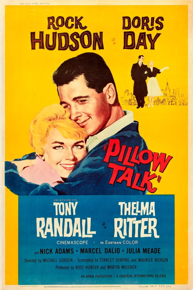 Pillow Talk movie poster print featuring Doris Day and Rock Hudson