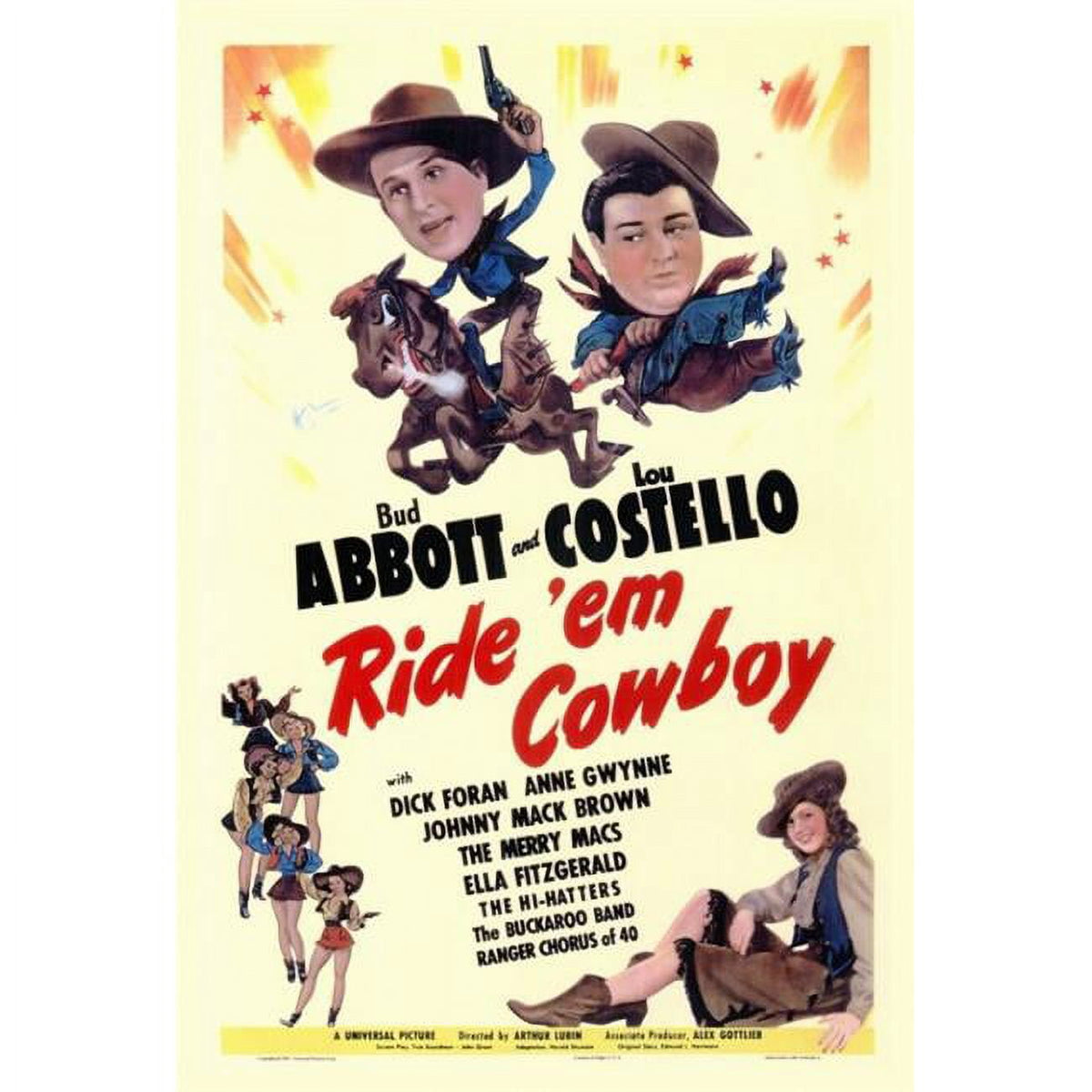 Ride 'Em Cowboy Movie Poster Print in 27x40 size.
