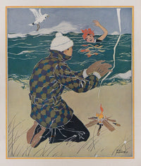 A Mid-Winter Martyr (1914) poster print by Will Hammell, showcasing winter's beauty and emotional depth.