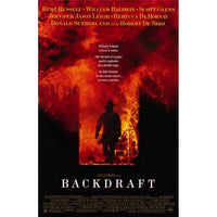 Backdraft movie poster 11x17 print featuring thrilling firefighting imagery.