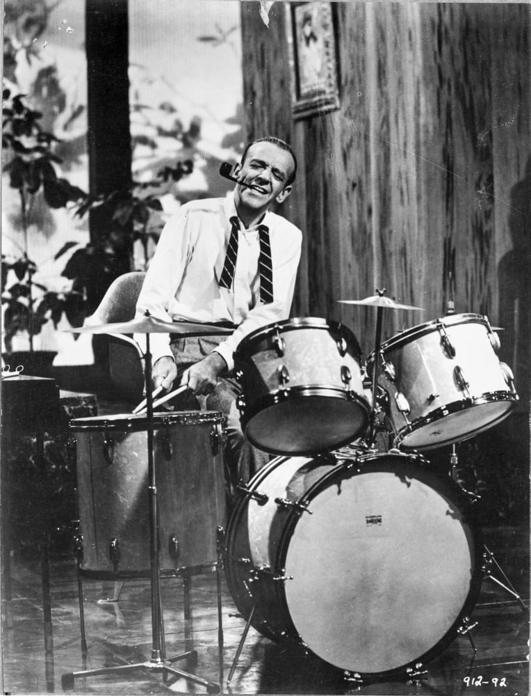Fred Astaire playing drums film still photo print.