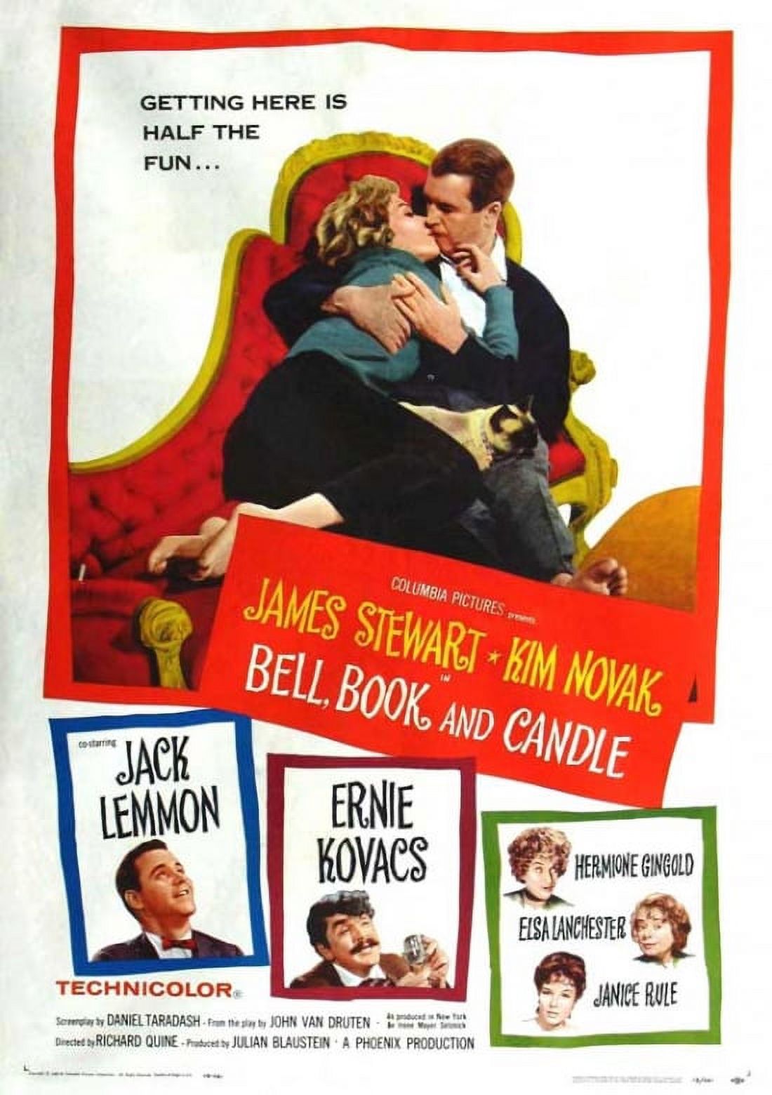 Bell Book and Candle movie poster 11x17 size, vintage film art.