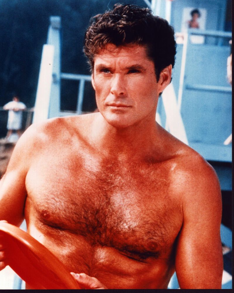 David Hasselhoff close-up shirtless photo print from Baywatch.
