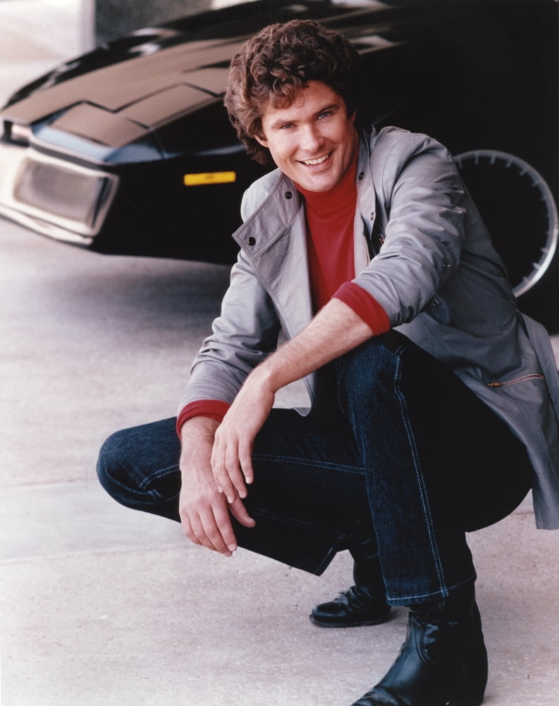 David Hasselhoff posed in denim pants photo print