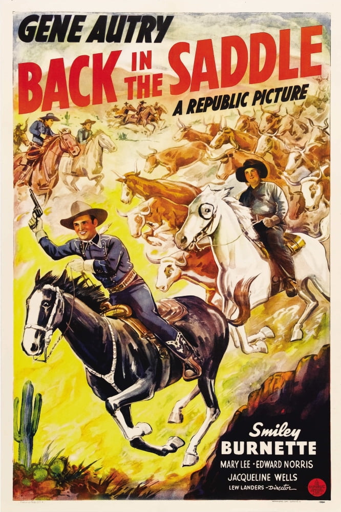 Back In The Saddle Movie Poster Masterprint featuring Gene Autry and Smiley Burnette