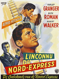 Strangers On A Train movie masterprint poster featuring Farley Granger - 1951 classic.