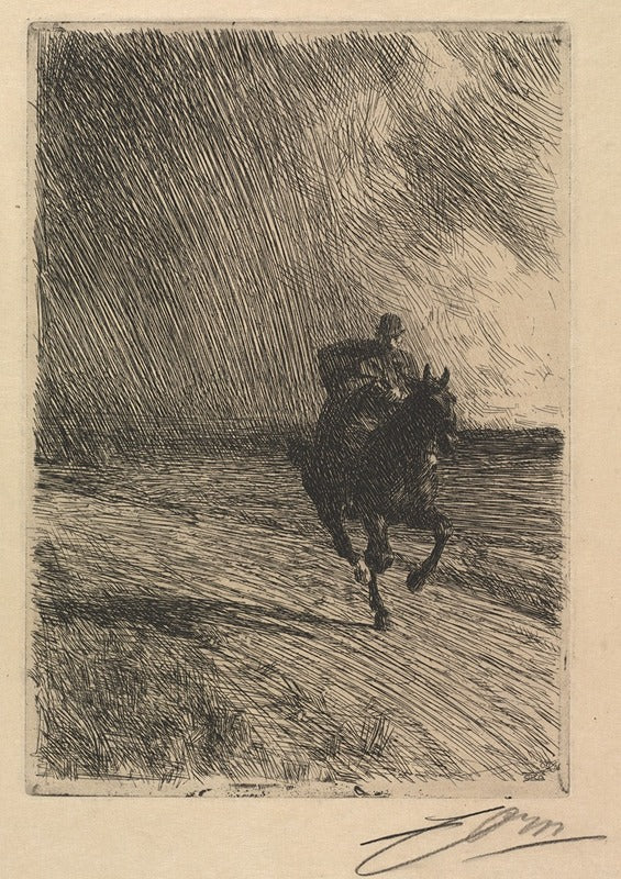 Storm (1891) Art Print by Anders Zorn showcasing nature's beauty