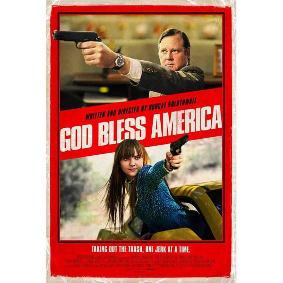 God Bless America movie poster 11x17 featuring vibrant colors and patriotic theme.